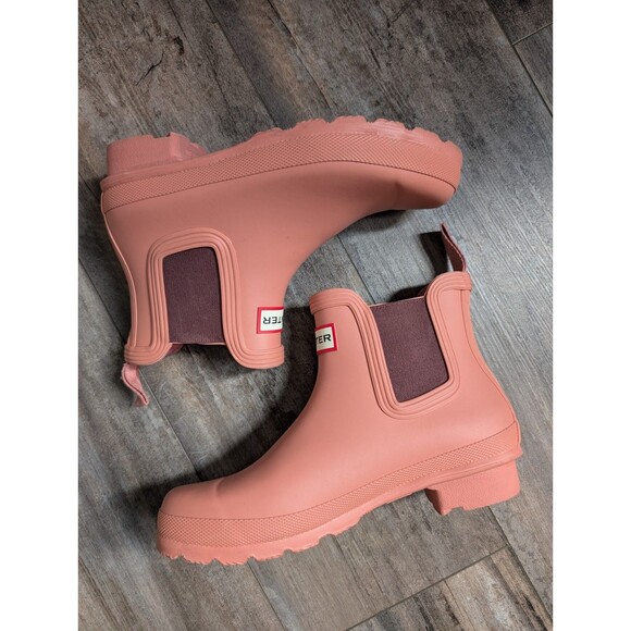 Hunter Original Chelsea Rain Boot Women's Size 5 Red Flurry - Picture 2 of 4